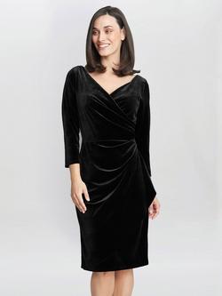 Gina Bacconi Zoe Velvet Wrap Dress, Black