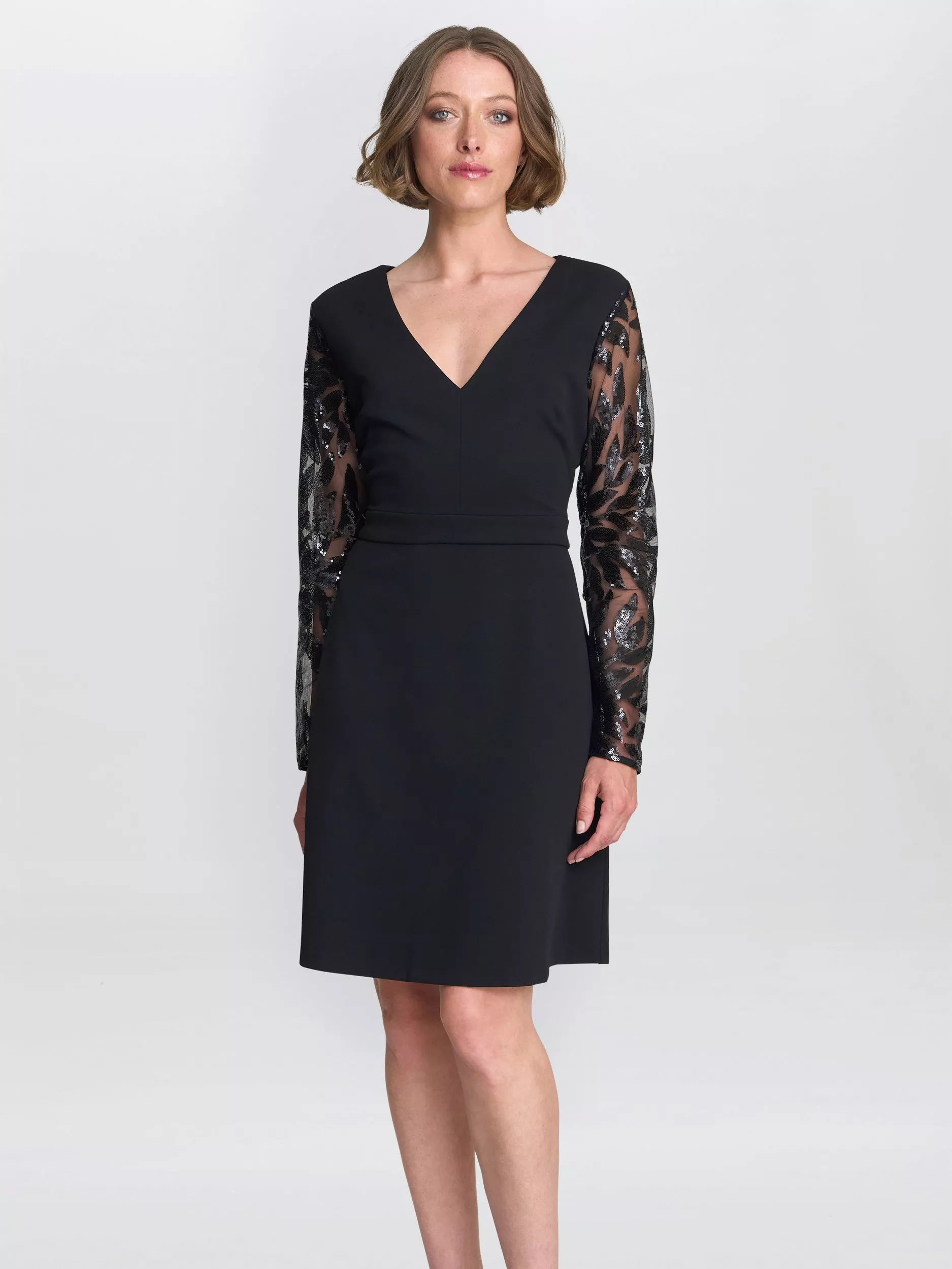 black cocktail dress with sleeves uk Short Black Dress, Knee Length Dress, Party Dance Dress, Long Sleeve Dress,  Formal Blush Dress, Prom Cocktail Dress, Black Bridesmaid Dress