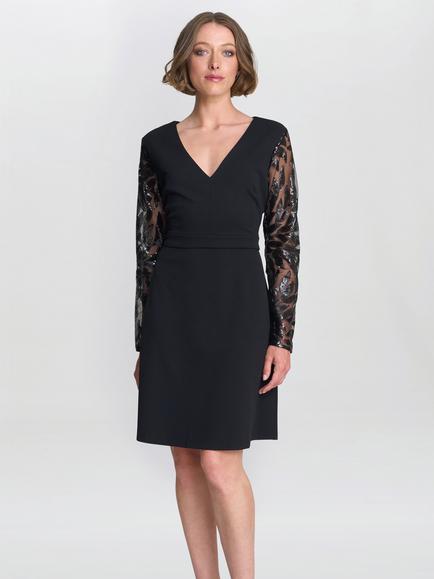Gina Bacconi Angie Cocktail Dress, Black, Black