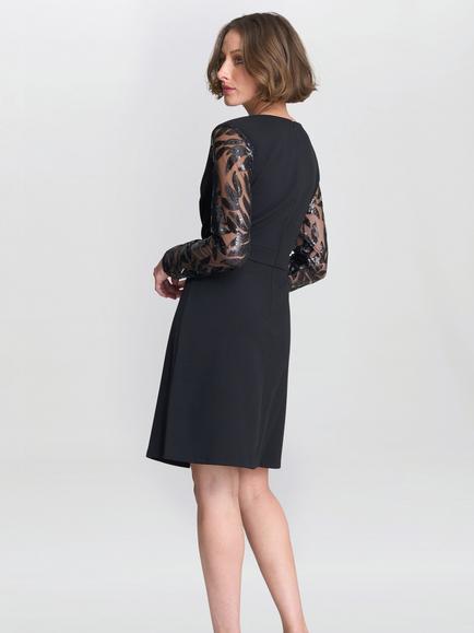 Gina Bacconi Angie Cocktail Dress, Black - view 2, Black