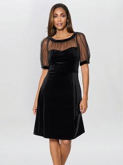 Gina Bacconi Capri Velvet Dress, Black, Black