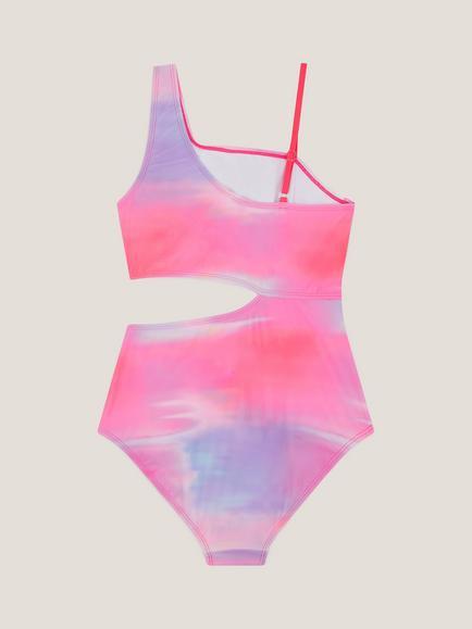 Monsoon Kids' Ombre Cut Out Swimsuit, Pink - view 2, Pink