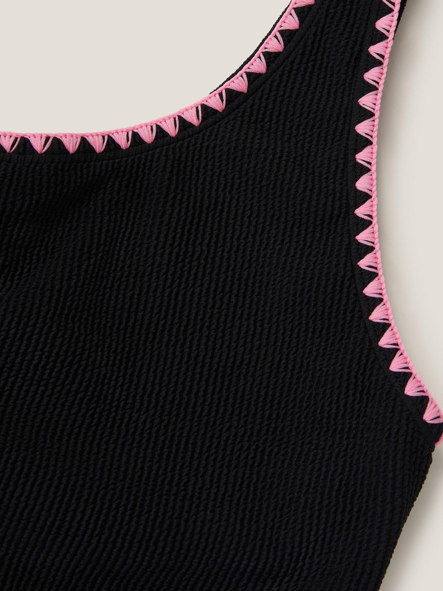 Product image 3 of 3, which shows Monsoon Kids' Stitch Cut Out Swimsuit, Black, 7-8 years