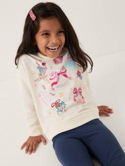 Monsoon Kids' Magical Unicorn Print Sweatshirt, Ivory, Ivory