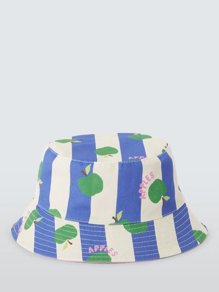 John Lewis Kids' Apple Reversible Bucket Hat, Multi - view 2, Multi