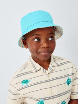 John Lewis Kids' Under the Sea Reversible Bucket Hat, White - view 2, White