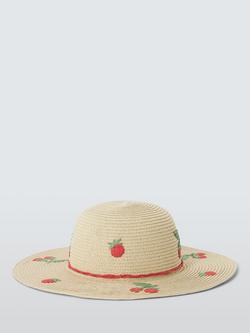 John Lewis Kids' Fruit Straw Hat, Natural - view 2, Natural