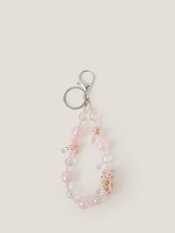 Monsoon Kids' Flower Bead Bag Charm, Pink, Pink