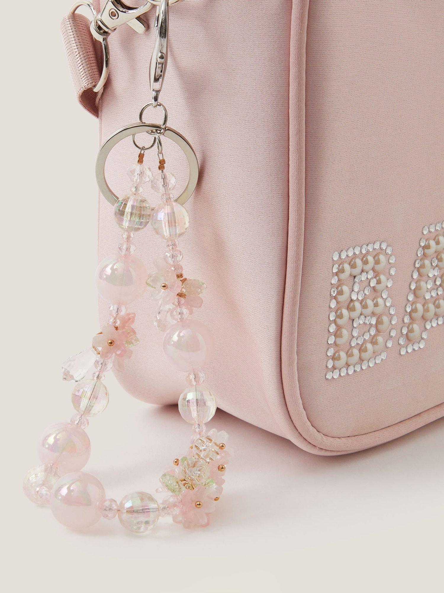 Product image 3 of 3, which shows Monsoon Kids' Flower Bead Bag Charm, Pink
