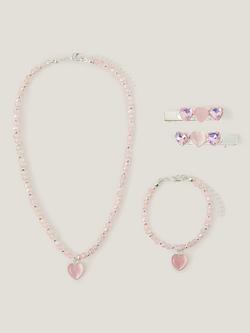 Monsoon Kids' Treasure Heart Hair & Jewellry Set, Pink, Pink