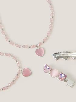 Monsoon Kids' Treasure Heart Hair & Jewellry Set, Pink - view 2, Pink