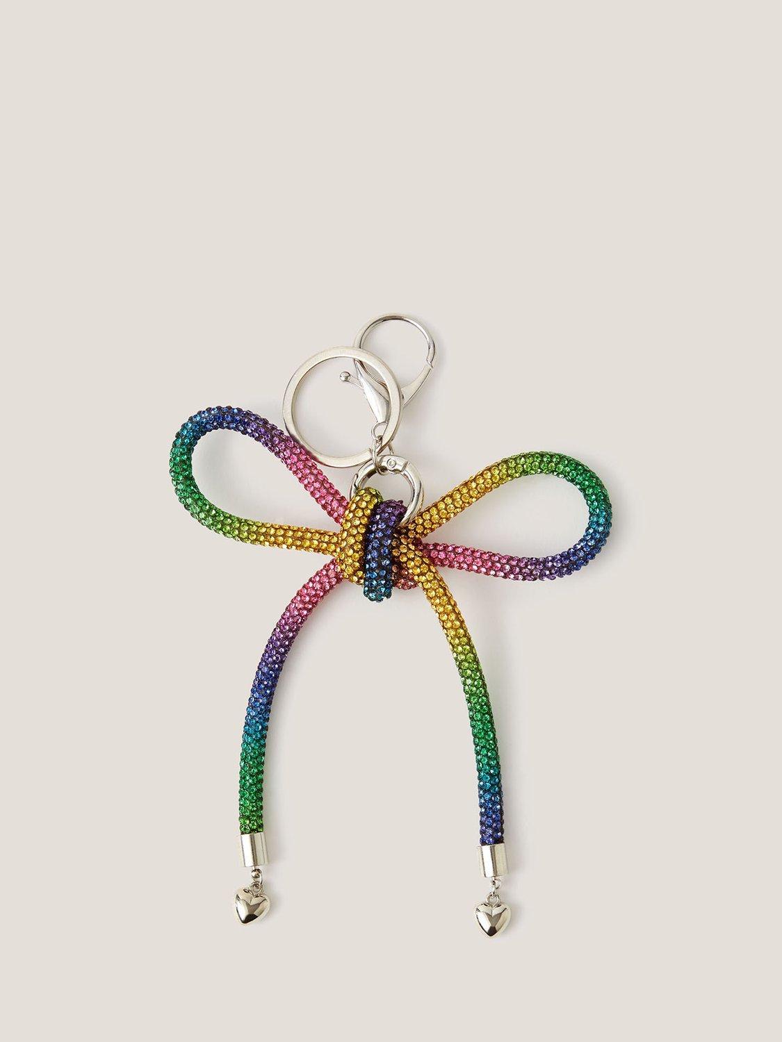Product image 1 of 3, which shows Monsoon Kids' Bow Bag Charm, Rainbow