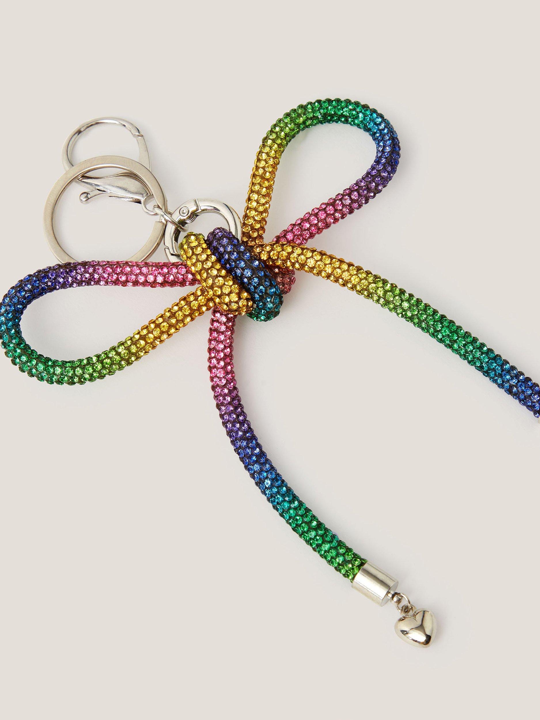 Product image 2 of 3, which shows Monsoon Kids' Bow Bag Charm, Rainbow