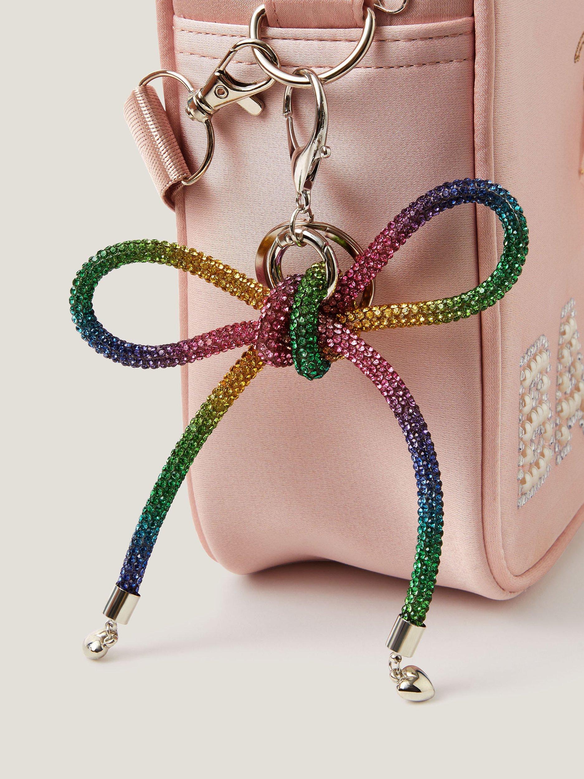 Product image 3 of 3, which shows Monsoon Kids' Bow Bag Charm, Rainbow