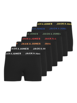 Jack & Jones Kids' Cotton Rich Trunks, Pack of 7, Black, Black