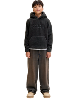 Jack & Jones Kids' Teddy Fleece Hoodie, Black, Black