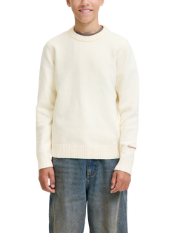 Jack & Jones Jornorrebro Cotton Blend Crew Jumper, Sea Salt, Sea Salt