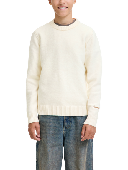 Jack & Jones Jornorrebro Cotton Blend Crew Jumper, Sea Salt, Sea Salt