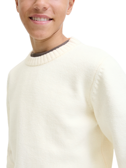 Jack & Jones Jornorrebro Cotton Blend Crew Jumper, Sea Salt - view 2, Sea Salt