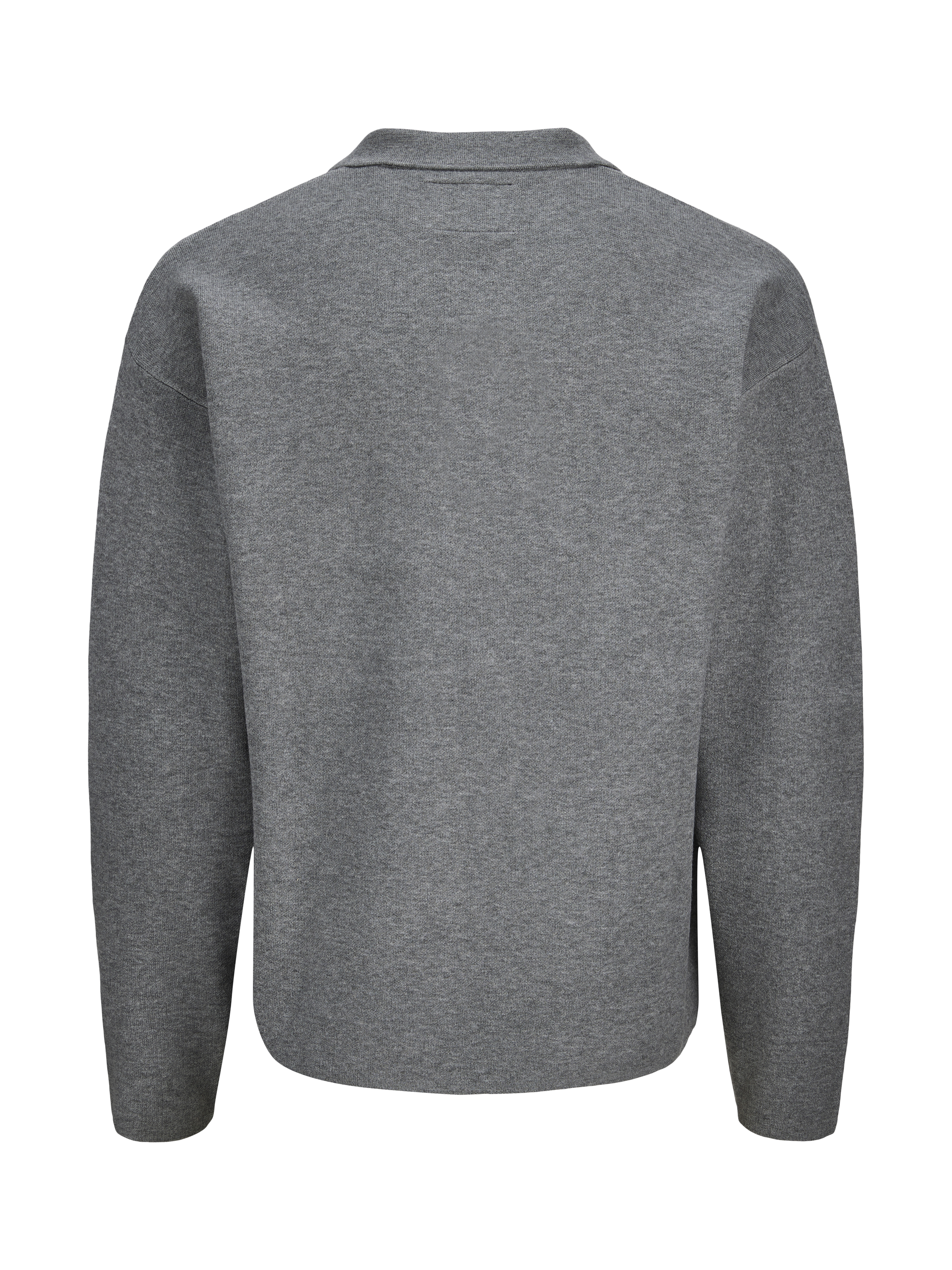 Product image 8 of 8, which shows Jack & Jones Knitted Long Sleeve Polo Top, Grey Melange, 8 years