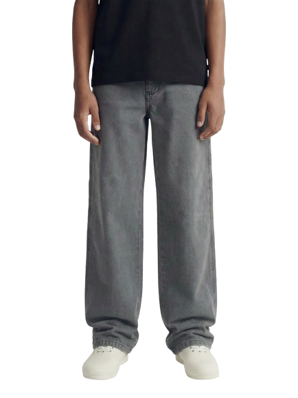 Jack & Jones Kids' Dave Cotton Wide Leg Worker Trousers, Asphalt - view 2, Asphalt