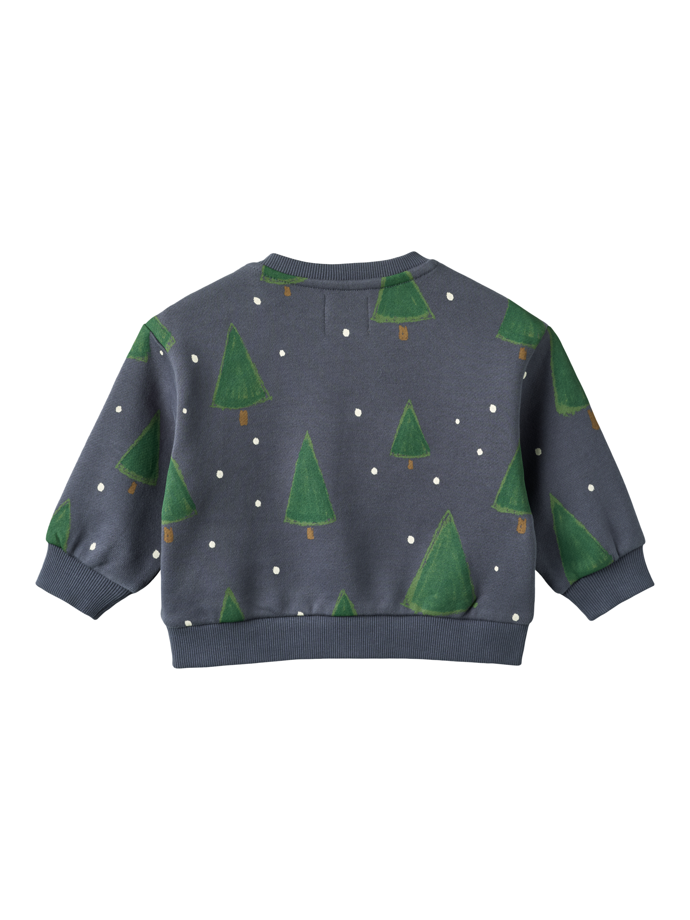Product image 2 of 2, which shows WHEAT Baby Sandro Cotton Christmas Tree Sweatshirt, Greyblue, 3 months