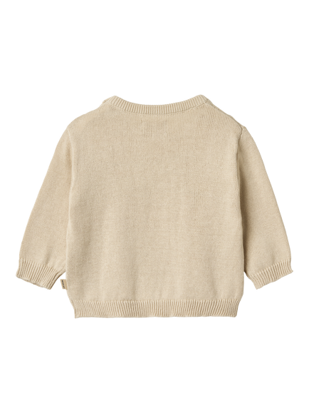 WHEAT Baby Lisa Cotton Festive Jumper, Offwhite - view 2, Offwhite