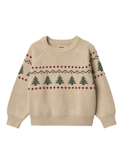 WHEAT Kids' Cotton Winter Jumper, Warm Sand, Warm Sand