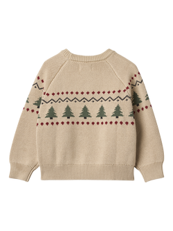 WHEAT Kids' Cotton Winter Jumper, Warm Sand - view 2, Warm Sand