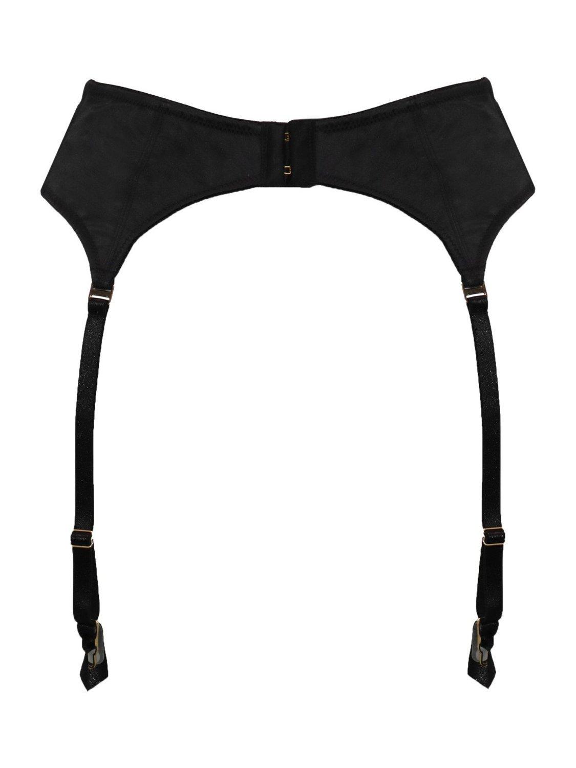 Product image 9 of 9, which shows Pour Moi Ember Embroidered Suspenders, Black/Cosmetic, 8