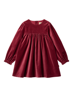 WHEAT Kids' Velvet A-Line Dress, Ruby Red, Ruby Red
