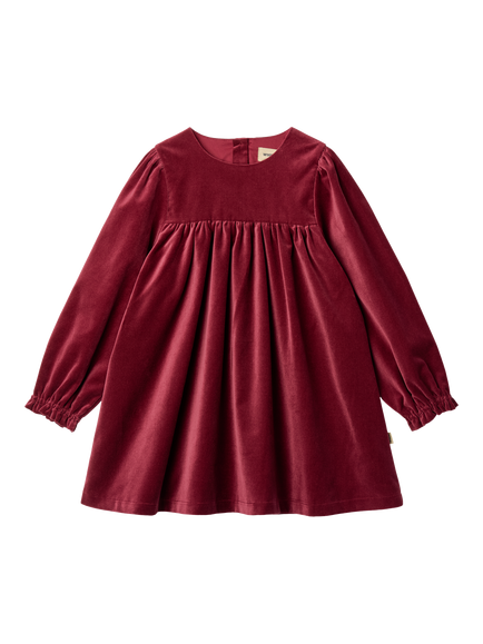 WHEAT Kids' Velvet A-Line Dress, Ruby Red, Ruby Red