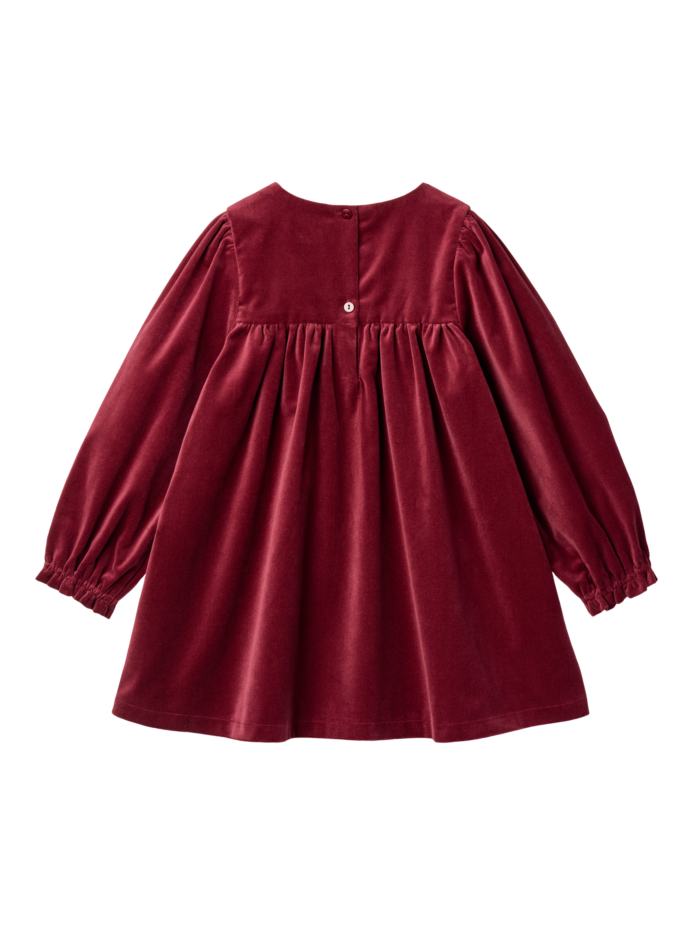 Product image 2 of 2, which shows WHEAT Kids' Velvet A-Line Dress, Ruby Red, 5 years