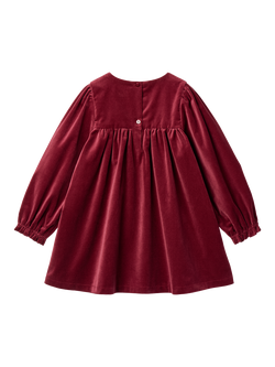 WHEAT Kids' Velvet A-Line Dress, Ruby Red - view 2, Ruby Red