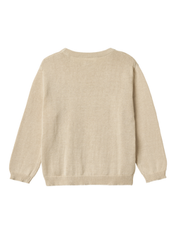 WHEAT Kids' Lisa Cotton Festive Jumper, Offwhite - view 2, Offwhite