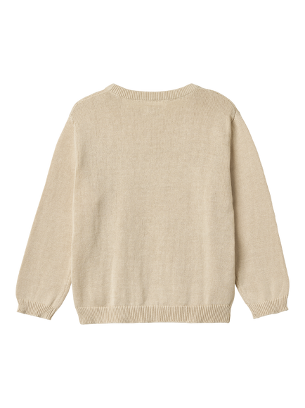 WHEAT Kids' Lisa Cotton Festive Jumper, Offwhite - view 2, Offwhite