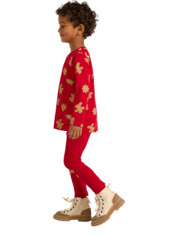 Lindex Kids' Gingerbread Leggings, Dark Red - view 2, Dark Red