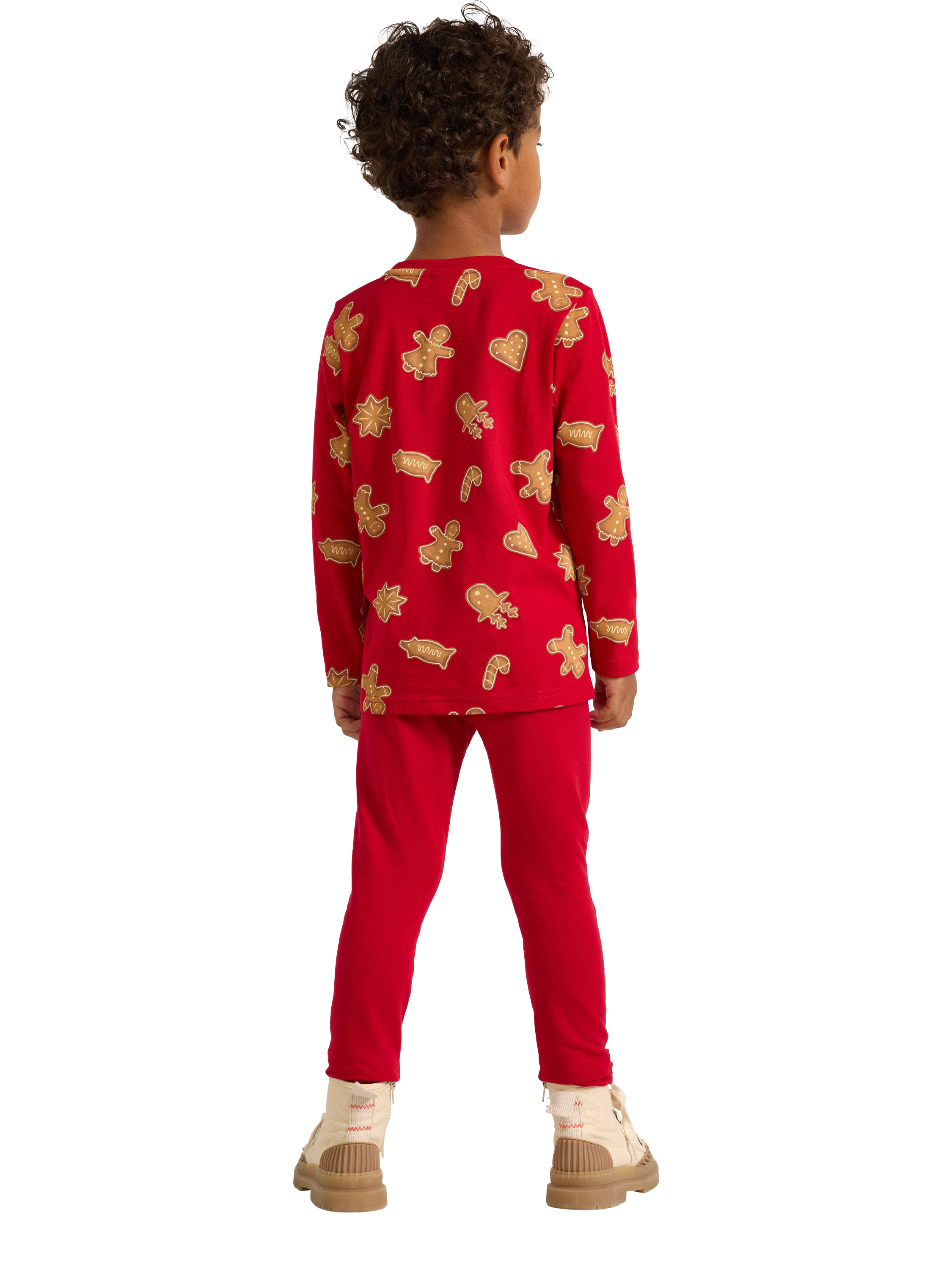 Product image 3 of 6, which shows Lindex Kids' Gingerbread Leggings, Dark Red, 3-4 years