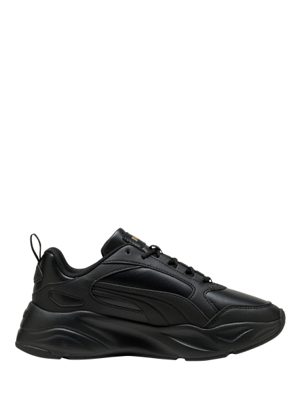 PUMA Cassia 2.0 Lace Up Trainers, Puma Black/Puma Gold