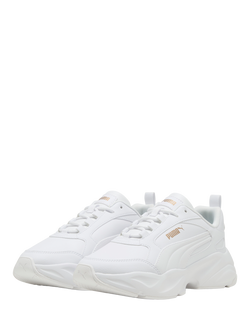 PUMA Cassia 2.0 Lace Up Trainers - view 2, Puma White/Puma Gold