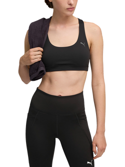 PUMA Women's CLOUDSPUN dryCELL Adjustable Sports Bra, Puma Black, Puma Black