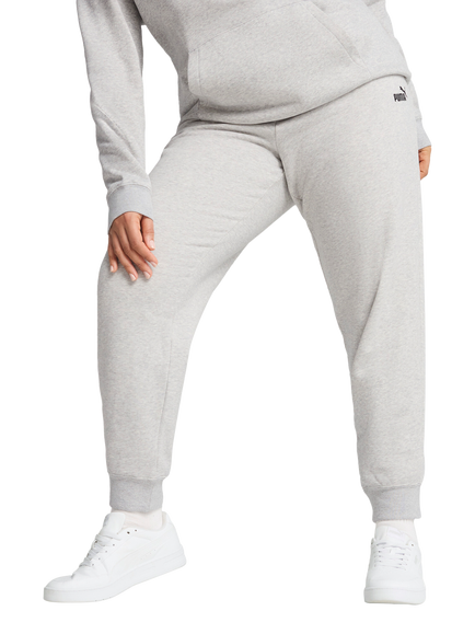 PUMA Women's Essentials No.1 Logo Cotton Blend Joggers, Light Gray Heather
