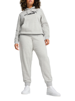 PUMA Logo Fleece Hoodie, Light Gray Heather