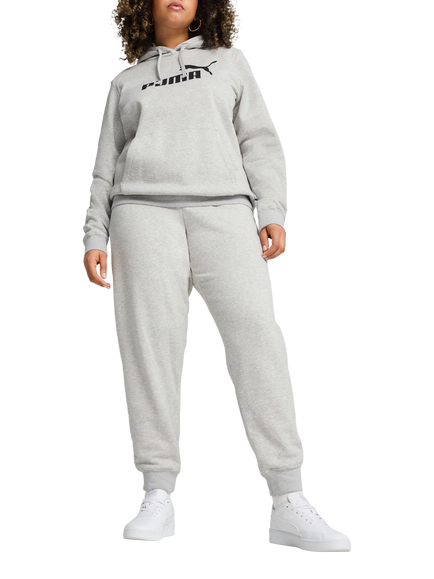 PUMA Logo Fleece Hoodie, Light Gray Heather