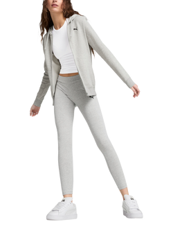 PUMA Women's Essentials Full-Zip Cotton Blend Hoodie, Light Gray Heather