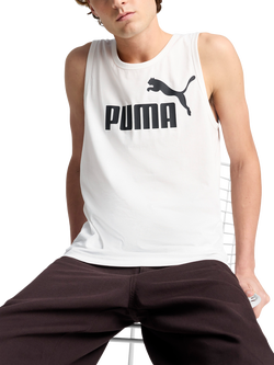 PUMA Men's Essentials No.1 Logo Cotton Tank Top, Puma White