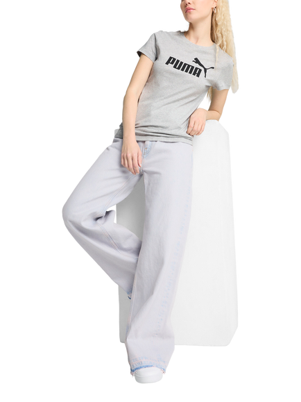 PUMA Essentials Cotton Regular Fit Short Sleeve No. 1 Logo T-Shirt, Light Gray Heather