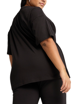 PUMA Cat Logo Drop Shoulder Jersey T-Shirt - view 2, Puma Black