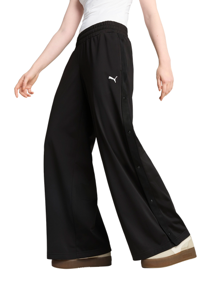 PUMA Wardrobe Essentials Low Rise Popper Pants, Puma Black, Puma Black