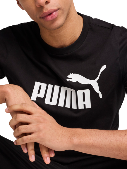PUMA Cotton Regular Fit Short Sleeve Essentials No.1 Logo T-Shirt - view 2, Puma Black